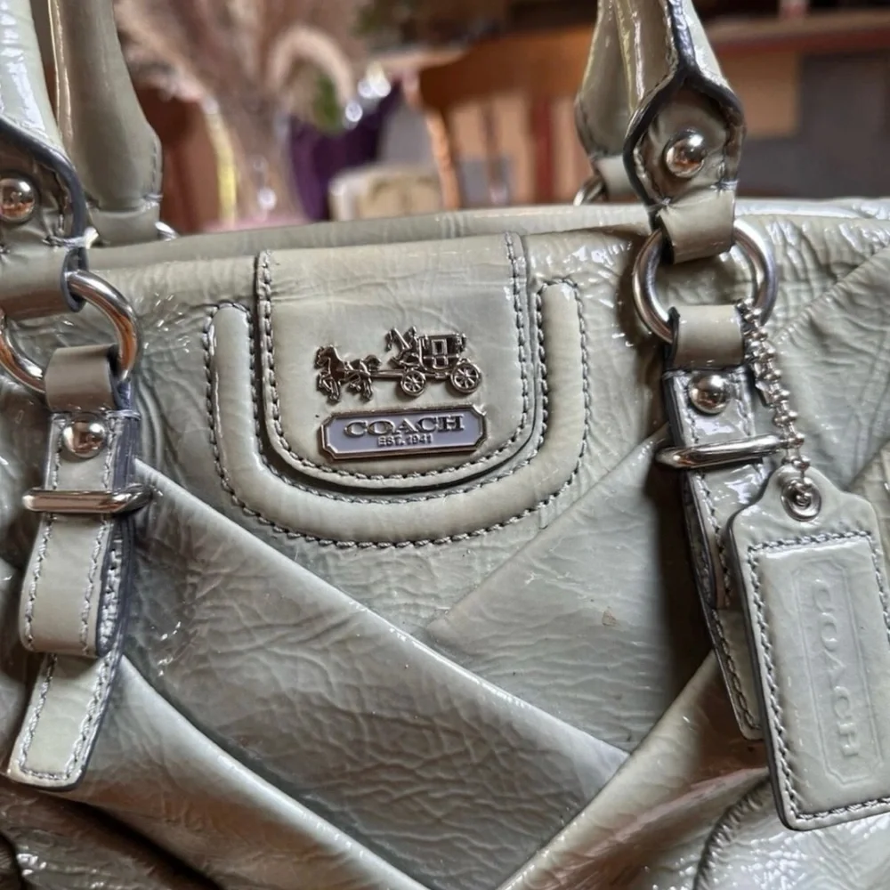 Coach Leather handbag Grey - Picture 9 of 12